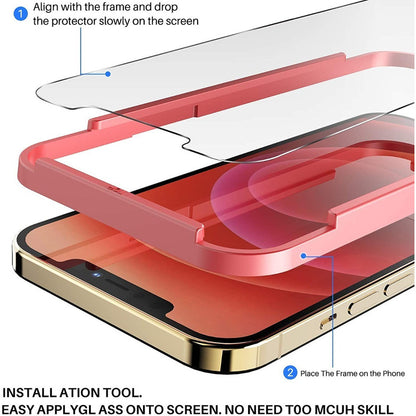 Vidrio Protector Pantalla Premium iPhone 12 X3 + Guia