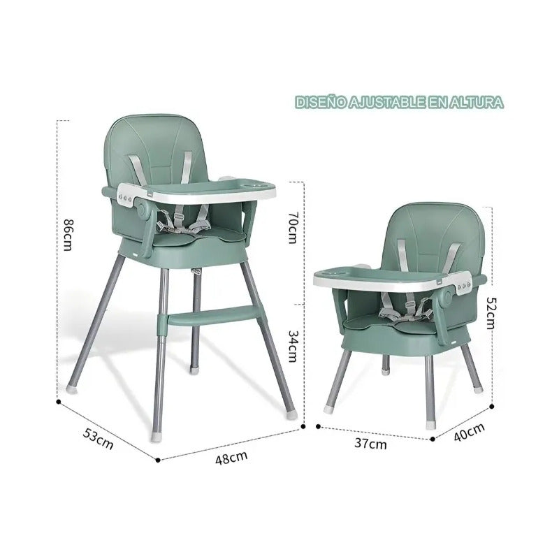 Silla Comedor Bebe Alta Plegable Portatil 3 En 1 Alturas