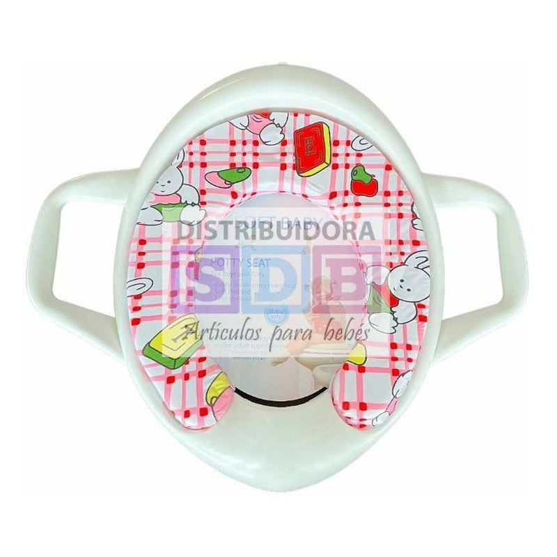 Reductor Adaptador De Inodoro Acolchado Bebe Con Agarraderas
