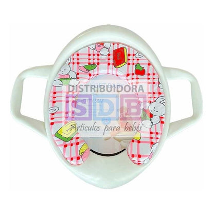 Reductor Adaptador De Inodoro Acolchado Bebe Con Agarraderas
