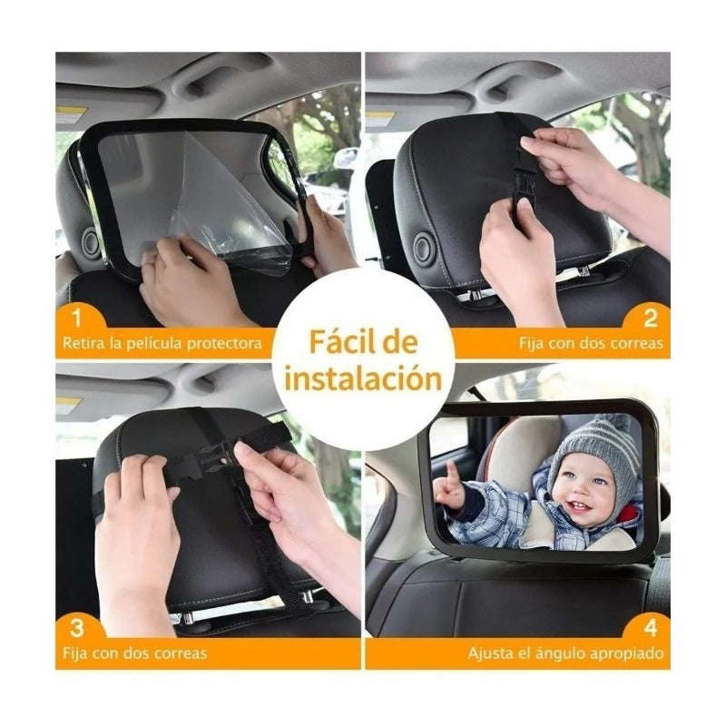 Espejo Retrovisor Para Bebés 360 Vehículo Carro Monitor