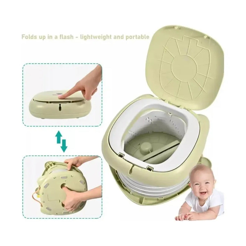 Vasenilla Orinal Portátil Plegable Viaje Dispensador Niños Amarillo