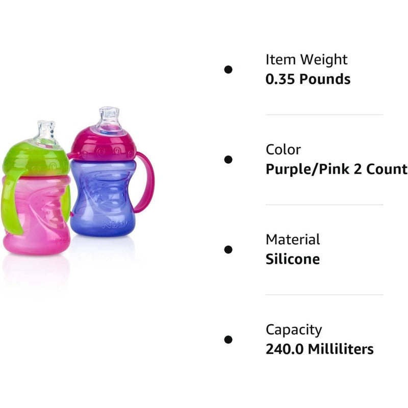 Vaso Entrenador Antiderrame Nuby 8oz 240 Ml Asas Bpa Free X1