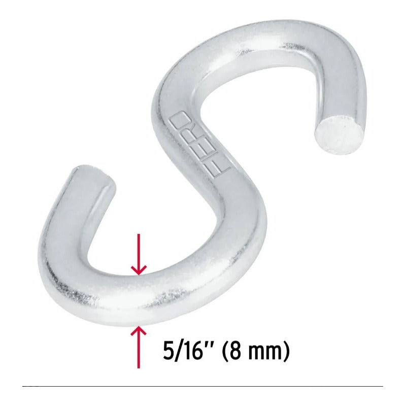 Gancho S Diámetro 5/16 8mm 75 Kg Acero Al Carbono