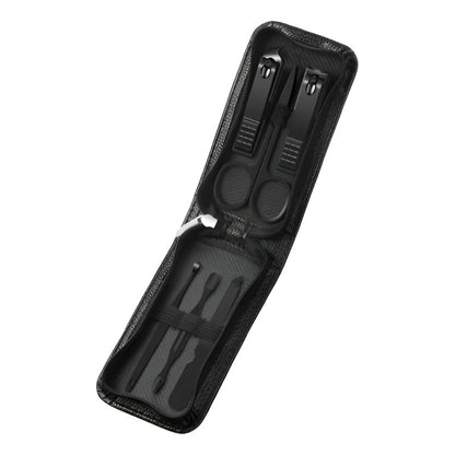 Set Manicure Corta Uñas X6 Pzas Negro + Estuche