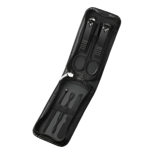 Set Manicure Corta Uñas X6 Pzas Negro + Estuche