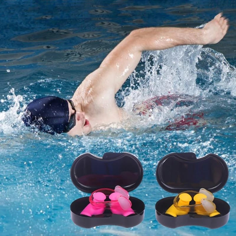 Tapon Oido + Clip + Estuche Natación Impermeables Dormir