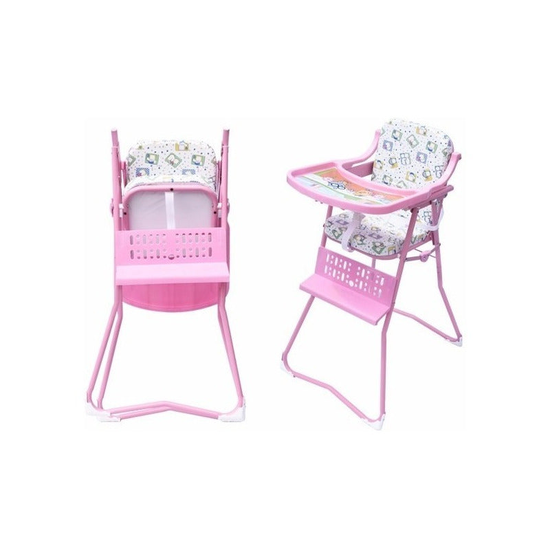Silla Comedor Bebe Niño Niña Nueva Plegable Rosa Azul Rojo