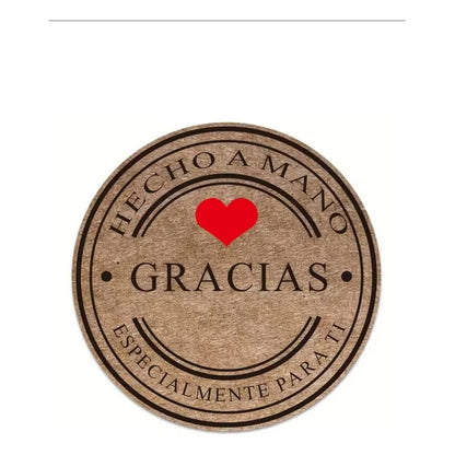 Rotulo Sticker Autoadhesivo Hecho A Mano 2.5 Cm X 500 Pcs Varios Hecho A Mano