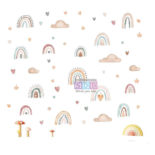 Sticker Vinilos Decorativos Adhesivo Infantil Bebe Arcoiris