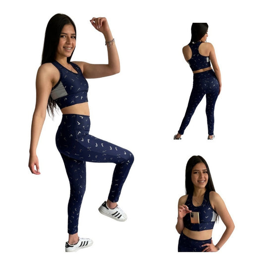 Conjunto Deportivo 2 Piezas Lycra Dama Mujer Varios Colores