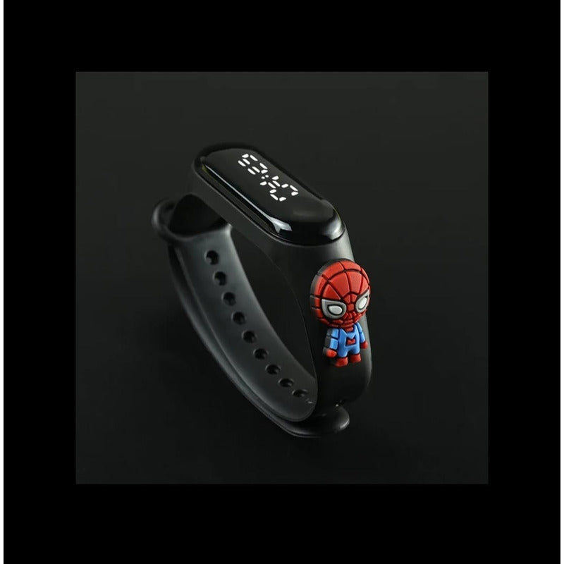 Reloj Digital Banda Silicona Para Niños Super Heroes