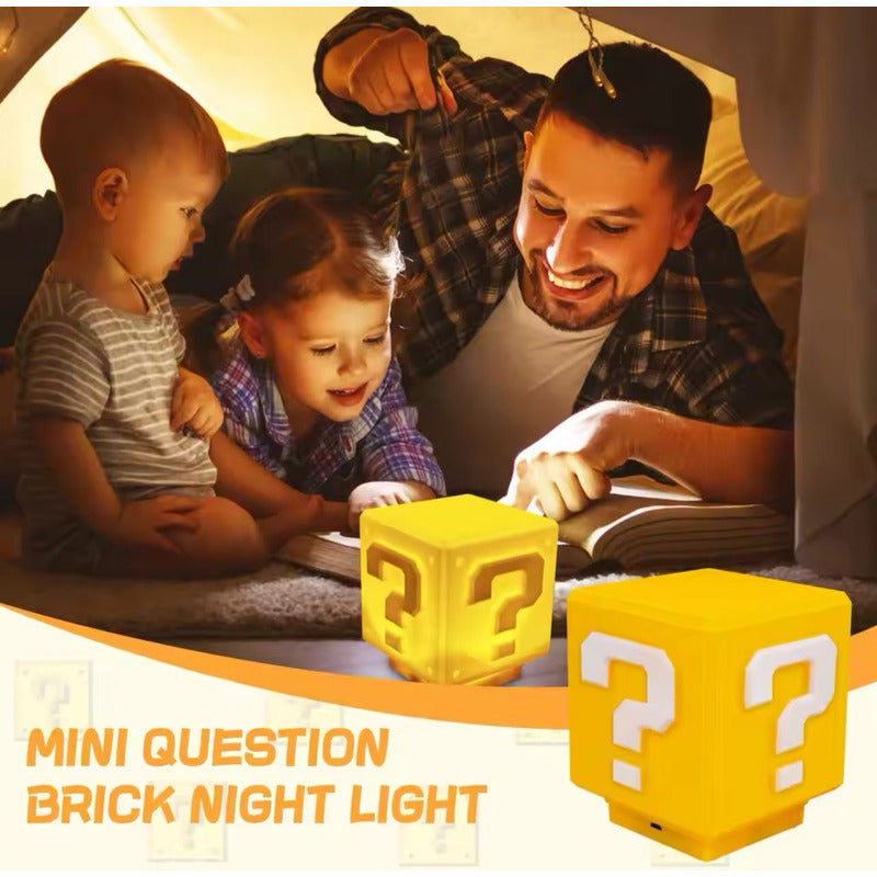 Lámpara De Mesa Mario Bros Cubo Luz Nocturna Led Para Niños
