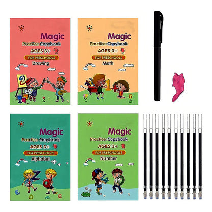 Set De 4 Libros Mágicos De Caligrafía Color Colores