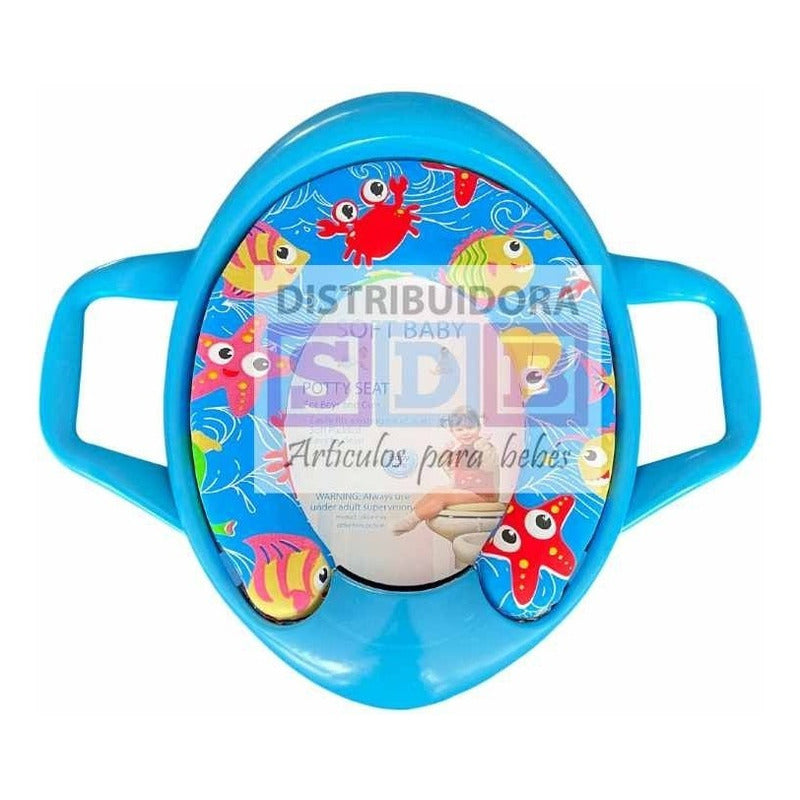 Reductor Adaptador De Inodoro Acolchado Bebe Con Agarraderas