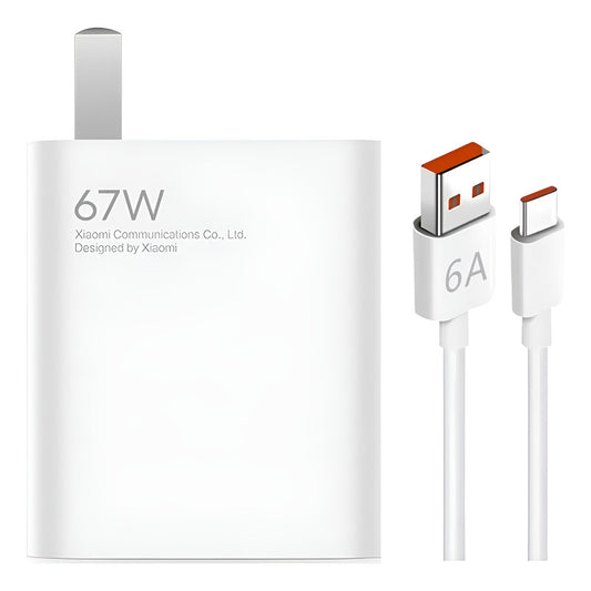 Cargador Rápido Compatible Xiaomi Samsung + Cable 67w