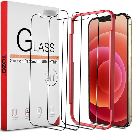 Vidrio Protector Pantalla Premium iPhone 12 X3 + Guia