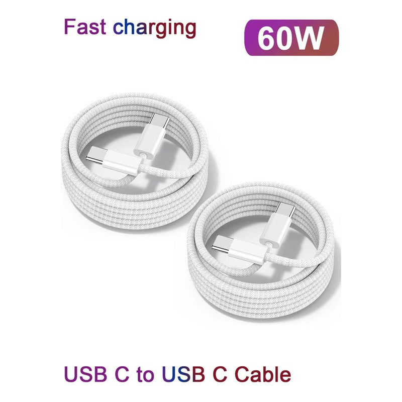 Cable Cargador Usb C Carga Rapida 60w Pd 2mts Resistente