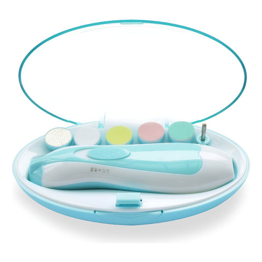 Cortauñas Eléctrico Para Bebe Lima De Uñas 6 Cabezales + Luz