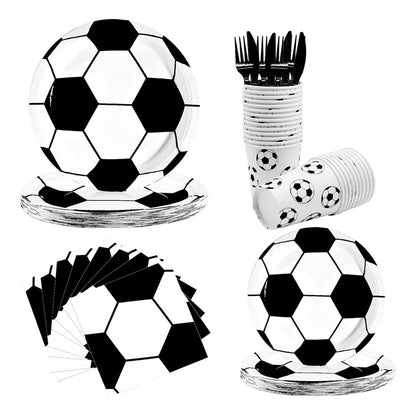 Set Platos Decoracion Futbol Vasos Cubiertos 144 Pzas