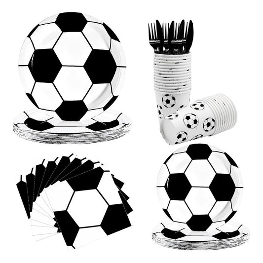 Set Platos Decoracion Futbol Vasos Cubiertos 144 Pzas