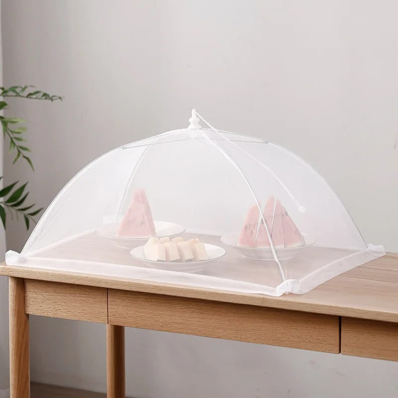 Mosquitero Cubre Tapa Platos Mesa Comida Camping Picnic Blanco