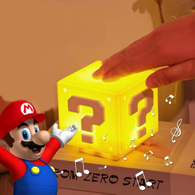 Lámpara De Mesa Mario Bros Cubo Luz Nocturna Led Para Niños