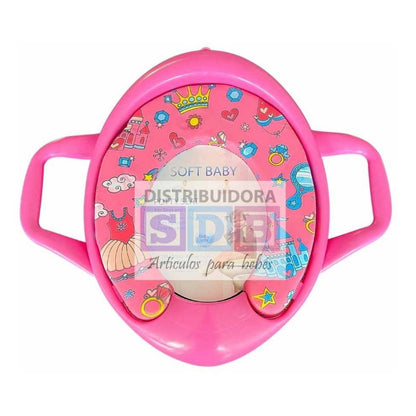 Reductor Adaptador De Inodoro Acolchado Bebe Con Agarraderas