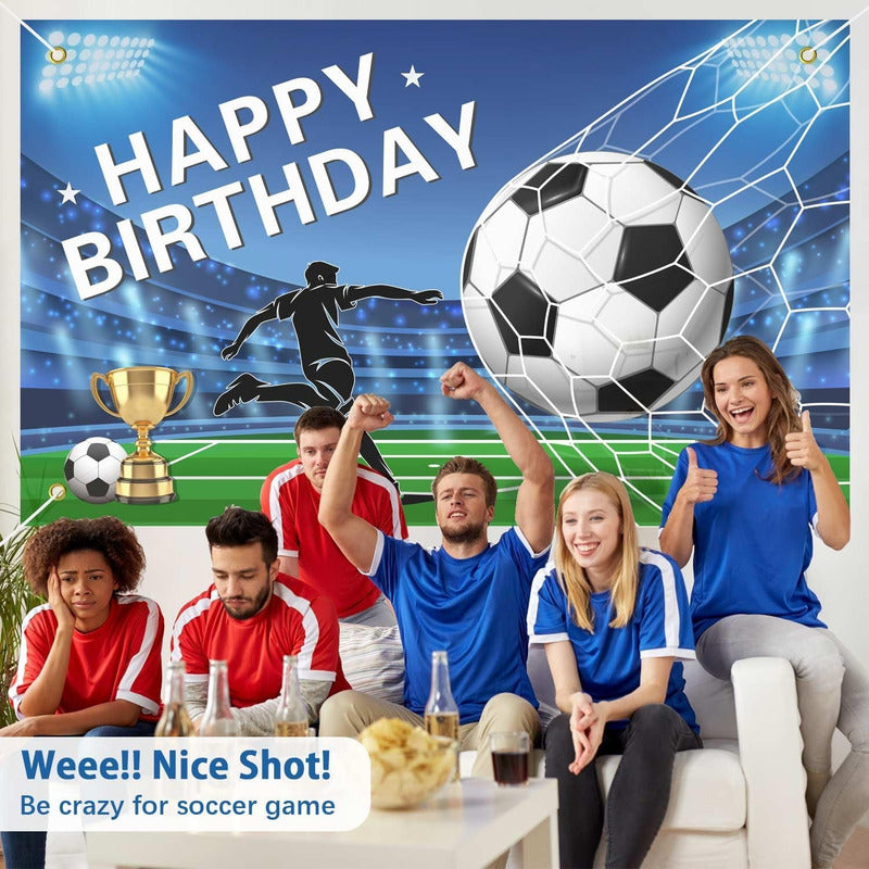 Pancarta Fondo Decoracion Cumpleaños Fiesta Telon Futbol