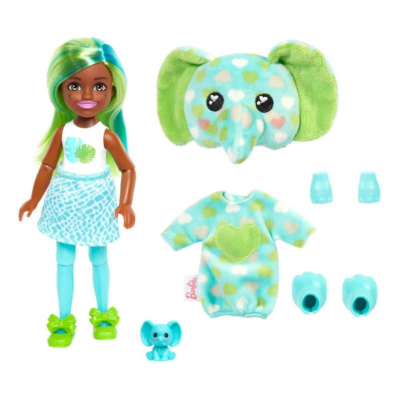 Muñeca Barbie Chelsea Cutie Reveal Jungle Series Elefante