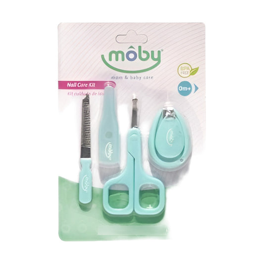 Cortauñas Kit Cuidado De Uñas Para Bebe Moby Azul Y Rosado