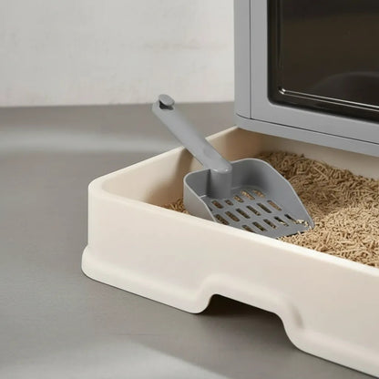 Caja De Arena Arenero Para Gatos Grande Plegable Hogar Gris