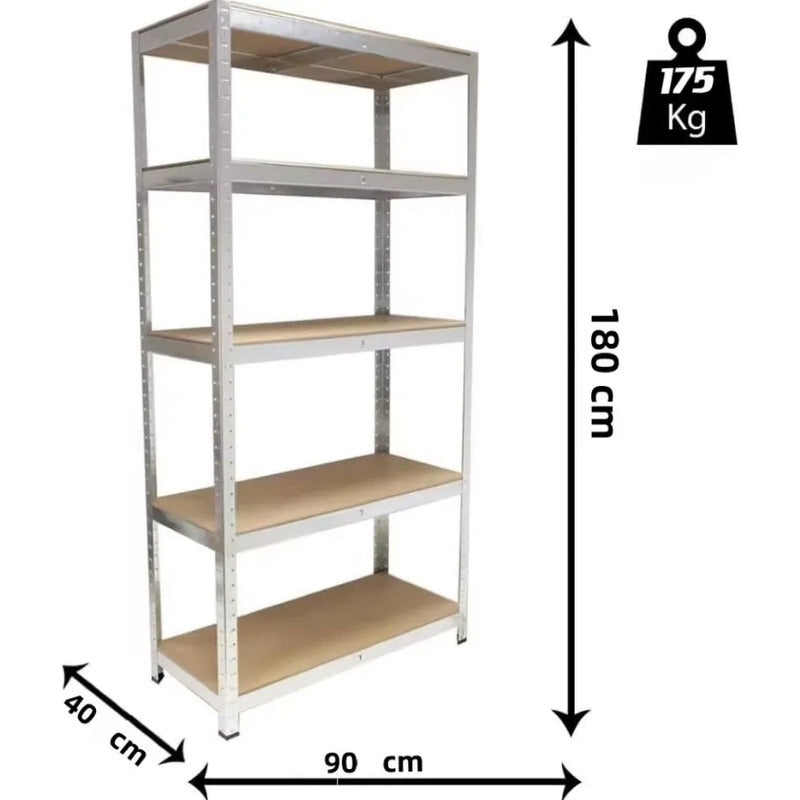 Estante Organizador Metalico Estanteria 5 Niveles Resistente Plateado