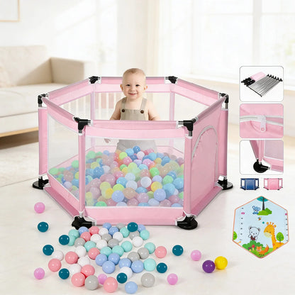 Corral Corralito Juego Bebe Niños Con Mat Alfombra Piscina