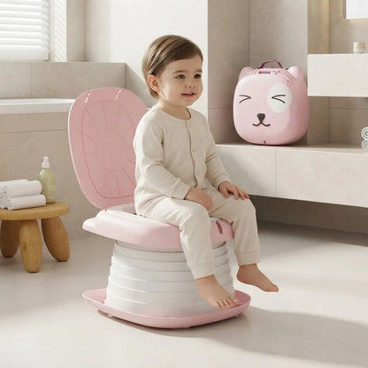Vasenilla Orinal Portátil Plegable Viaje Dispensador Niños Rosa