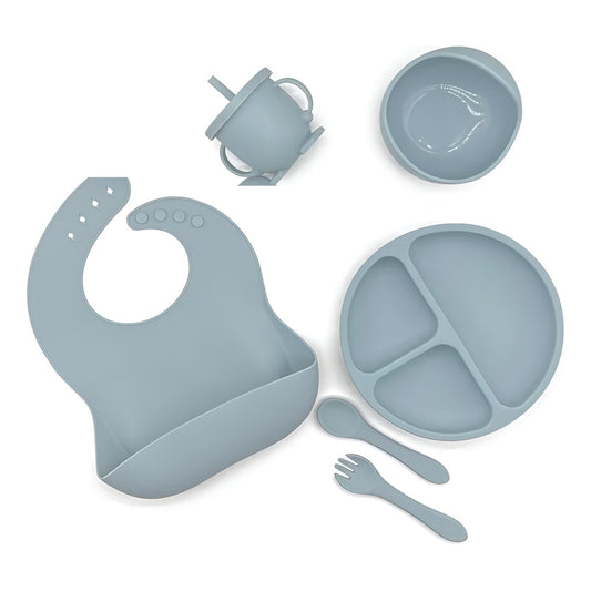 Kit Set Vajilla Alimentacion Silicona Para Bebe 8 Piezas