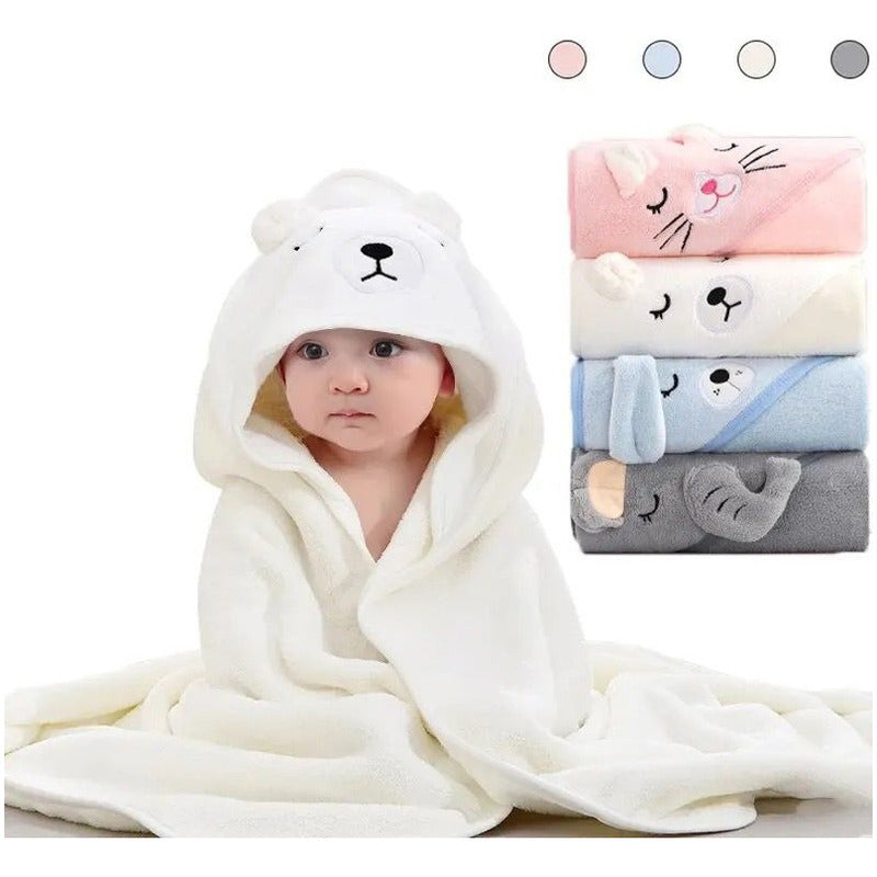 Toalla Manta Cobija Bebe Niños Suave Con Capota Multiusos
