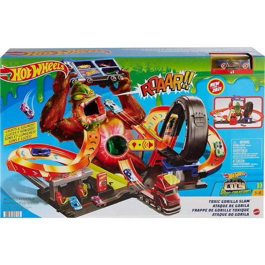 Pista Hot Wheels City Toxic Gorila Slam Ataque De Gorila
