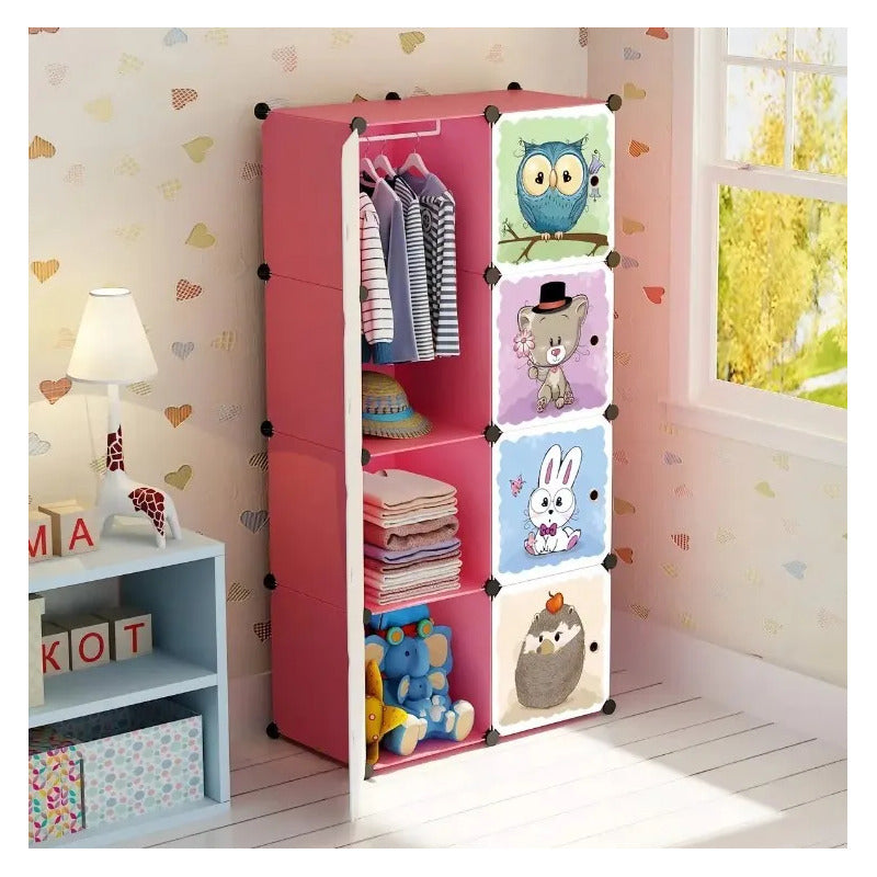 Closet Cajas Organizador Ropa Estante Armario Infantil Niño Rosa