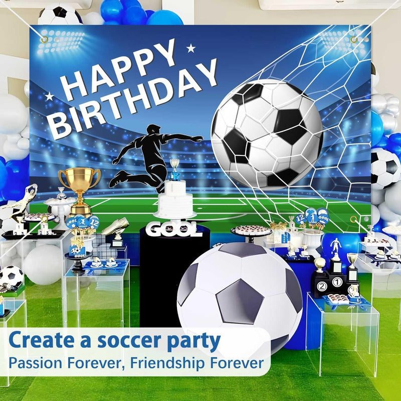 Pancarta Fondo Decoracion Cumpleaños Fiesta Telon Futbol