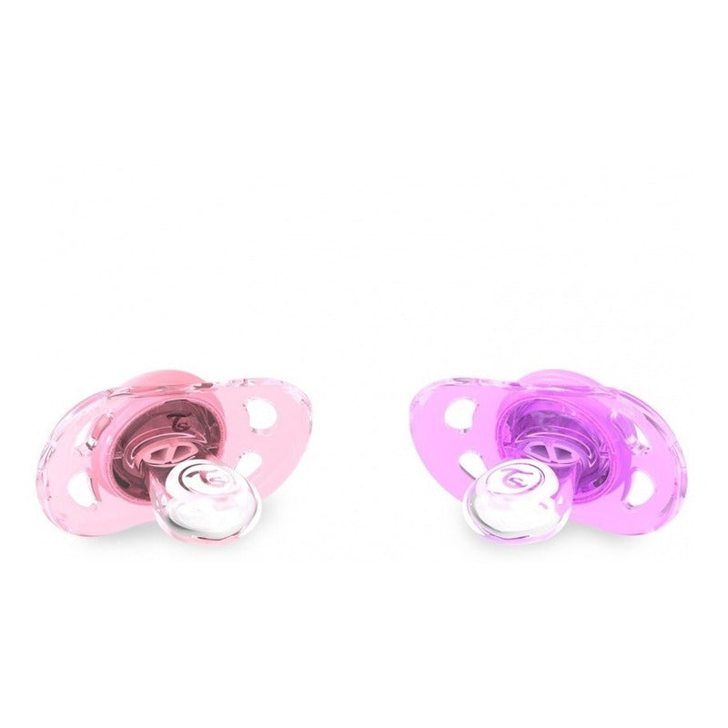 Twistshake Chupos Entretención X2 Unidades Bebe 0-6m Rosa