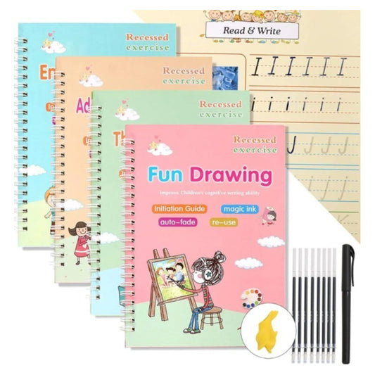Cuaderno Dibujo Caligrafía Niños Mejora Escritura + Esfero