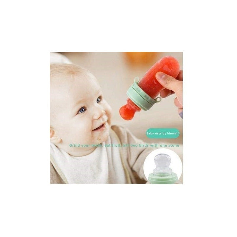 Tetero Biberon Cuchara Para Bebe Punta De Silicona 2 En 1