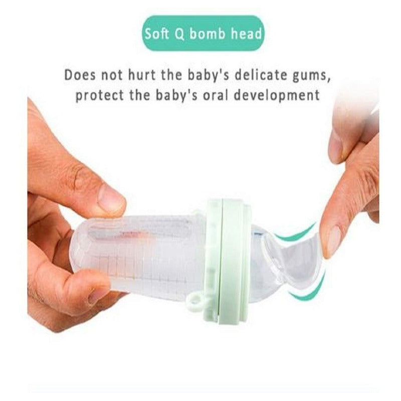 Tetero Biberon Cuchara Para Bebe Punta De Silicona 2 En 1