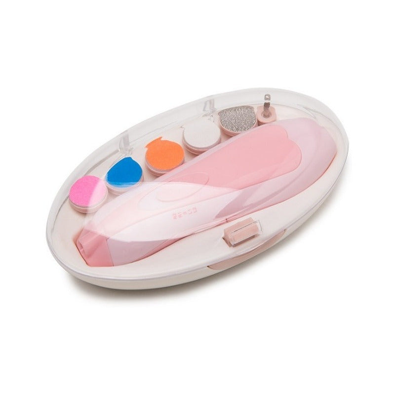 Cortauñas Eléctrico Para Bebe Lima De Uñas 6 Cabezales + Luz