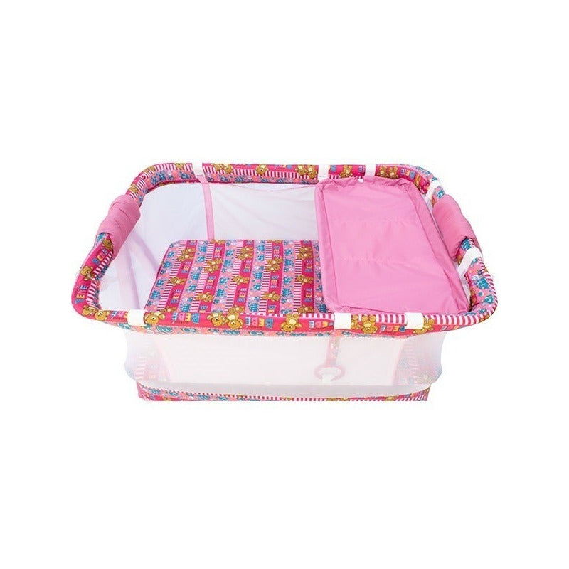 Corral Cuna Bebe Doble Nivel Cambiador Toldillo + Colchoneta
