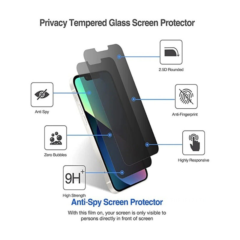 Vidrio Templado Antiespia Para iPhone 12 Pro Max X3 Unid