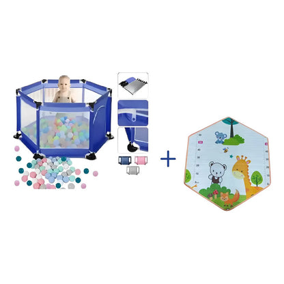 Corral Corralito Juego Bebe Niños Con Mat Alfombra Piscina