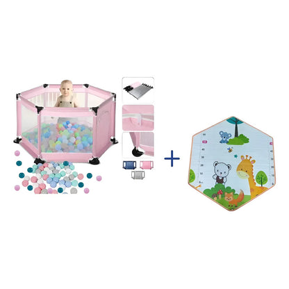 Corral Corralito Juego Bebe Niños Con Mat Alfombra Piscina