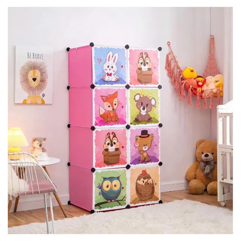 Closet Cajas Organizador Ropa Estante Armario Infantil Niño Rosa